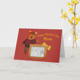 Love You Moederdag Cute Beer Photo Card Kaart