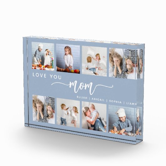 Love You Mom 8 Fotocollage Dusty Blue Fotoblokken (Rechts)