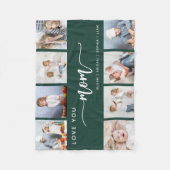 Love You Mom 8 Fotocollage Emerald Green Fleece Deken (Voorkant)
