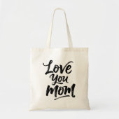 Love You Mom Brush Script 4 Photo Collage Custom Tote Bag (Voorkant)