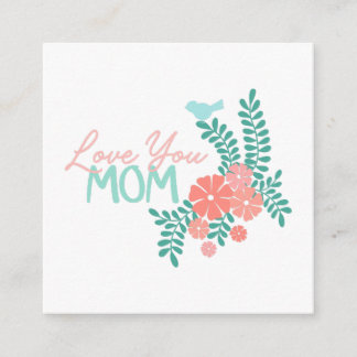 Love you mom callipraphy floral frame informatiekaartje