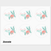 Love you mom callipraphy floral frame ronde sticker (Vel)