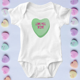 Love You Mom Custom Schattige Snoep Hart Groen Har Romper