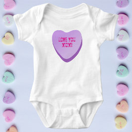 Love You Mom Custom Schattige Snoep Hart Paarse Ha Romper