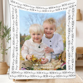 Love You MOM Custom Unieke Schattigee Foto Moederd Fleece Deken