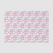 Love You Mom Cute Word Pattern Tissuepapier (Voorkant)