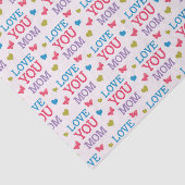 Love You Mom Cute Word Pattern Tissuepapier (Detail)
