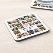 Love You Mom Fotocollage Moederdag Bier Onderzetter (Linkerzijde)