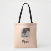 "Love you Mom" gepersonaliseerde foto cadeau Tote Bag (Voorkant)