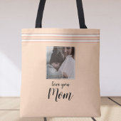 "Love you Mom" gepersonaliseerde foto cadeau Tote Bag
