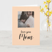 "Love you Mom" gepersonaliseerde foto groet Kaart (Gele Bloem)