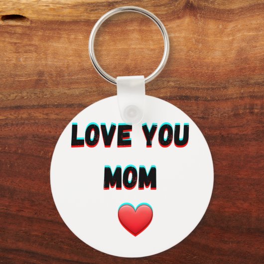 Love You Mom - Hartelijke handgeschreven typografi Sleutelhanger (Voorkant)