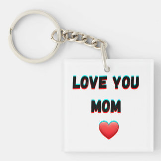 Love You Mom - Hartelijke handgeschreven typografi Sleutelhanger