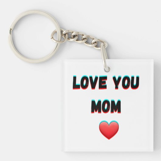 Love You Mom - Hartelijke handgeschreven typografi Sleutelhanger (voorkant)