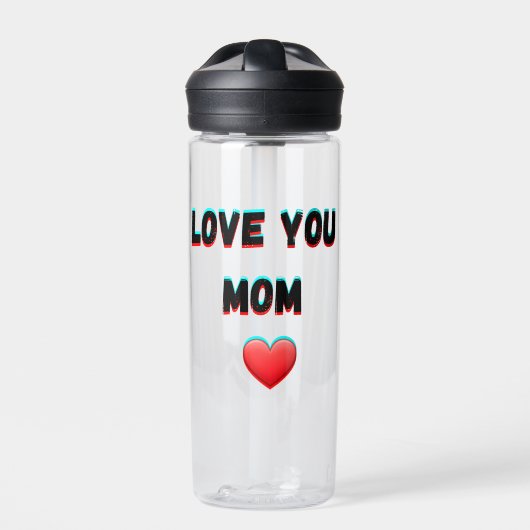 Love You Mom - Hartelijke handgeschreven typografi Waterfles (Voorkant)
