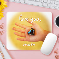Love You Mom Kind Hand Blauw Hart Fotografie