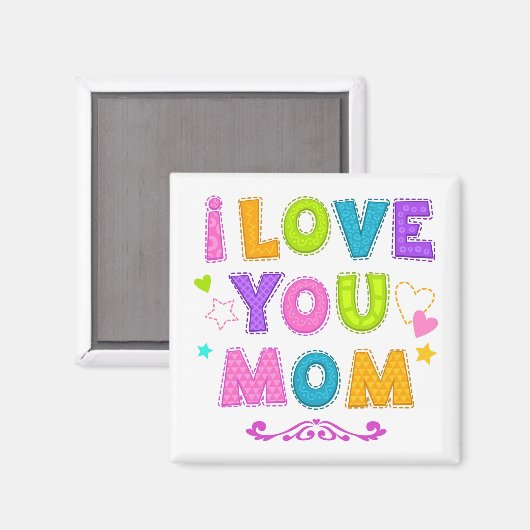 Love You Mom Magnet (Voorkant / Achterkant)