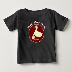 "Love You Mom" Moeder en Baby Eend Kinderen T-Shir