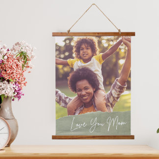 Love You Mom Moederdag Custom Photo Hangend Wandkleed