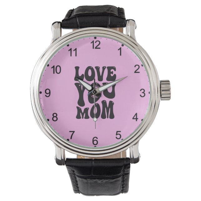 Love You Mom Moederdag Design-51727 Horloge (Voorkant)