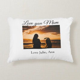 Love You Mom moederdag Voeg foto naam toe Eenvoudi Accent Kussen
