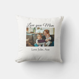 Love You Mom moederdag Voeg foto naam toe Eenvoudi Kussen