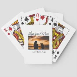 Love You Mom moederdag Voeg foto naam toe Eenvoudi Pokerkaarten