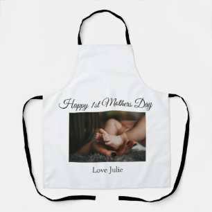 Love You Mom moederdag Voeg foto naam toe Eenvoudi Schort