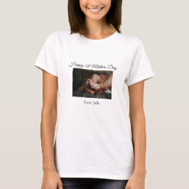 Love You Mom moederdag Voeg foto naam toe Eenvoudi T-shirt