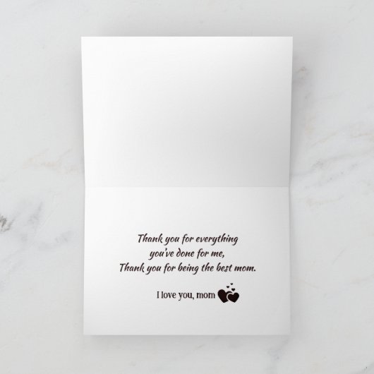 "Love You Mom" Op maat gemaakte foto's Vouwbare ke Feestdagen Kaart (Binnen)