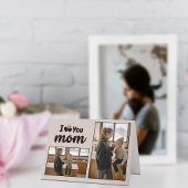 "Love You Mom" Op maat gemaakte foto's Vouwbare ke Feestdagen Kaart