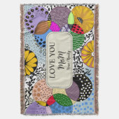 "Love You Mom" Personalized Abstract Throw Blanket Deken (Voorkant Verticaal)