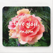 Love You Mom Quote Roze Rose Fotografie Bold Chic Muismat (Voorkant)