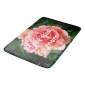 Love You Mom Quote Roze Rose Fotografie Modern Badmat (Gekanteld)
