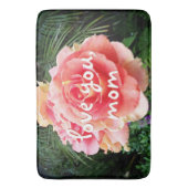 Love You Mom Quote Roze Rose Fotografie Modern Badmat (Voorkant Verticaal)