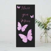Love You Mom Roze Vlinders Custom (Staand voorkant)