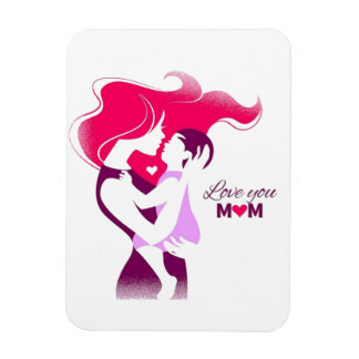 Love You Mom - Schattige & oprechte Moederdag Desi Magneet