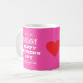 Love You MOM Script Cool Schattige Roze Moederdag Koffiemok (Voorkant links)