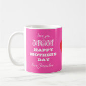 Love You MOM Script Cool Schattige Roze Moederdag Koffiemok (Links)