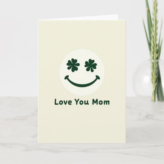 Love You Mom Smiling Face Card Kaart (Voorkant)