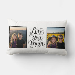 Love You Mom Two Photo Modern Keepsake Kussen