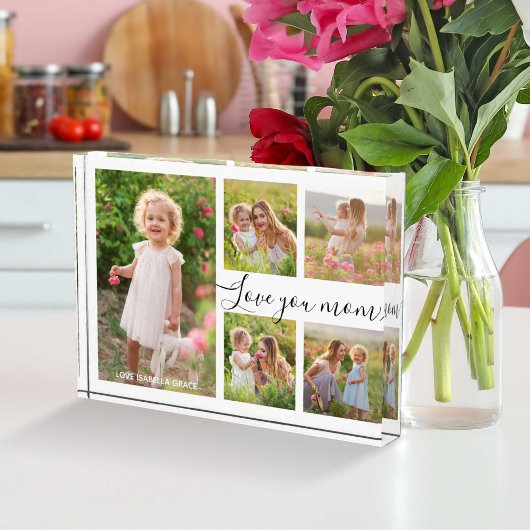 Love You Mom Typografie Moederdag Fotocollage Fotoblokken