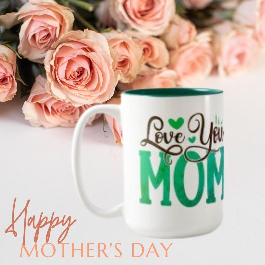 Love You Mom Typografie Moederdag Mok