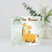 Love You Momma Twee Giraffen Aangepaste Tekst Kaart (Staand voorkant)