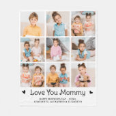 Love You MOMMY Custom Moederdag 9 Fotocollage Fleece Deken (Voorkant)