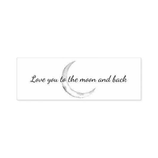 Love You Moon Script Zelfinktende Stempel (Design)
