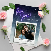 Love You Moon Stars Custom Photo Valentijnsdag Kaart
