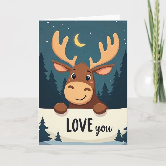 Love You Moose Card Kaart (Voorkant)