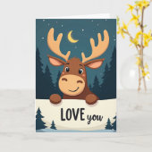 Love You Moose Card Kaart (Gele Bloem)