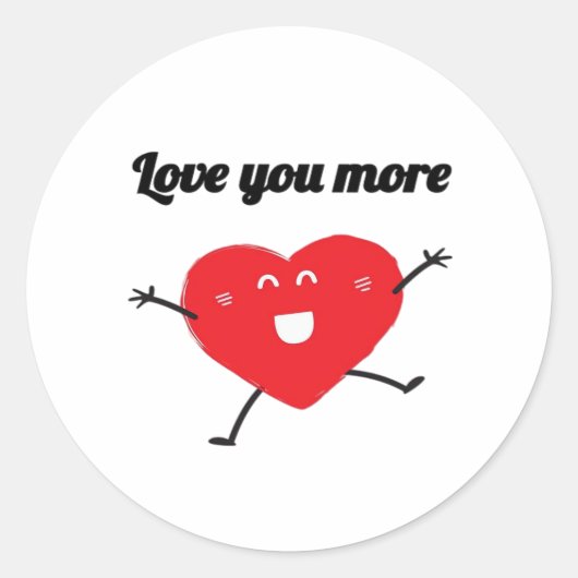 Love You More Balanced Visual Style  Ronde Sticker (Voorkant)